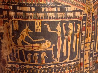 Detail of a mummy case of Pabastet