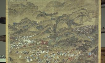 Depiction of a battle, painting