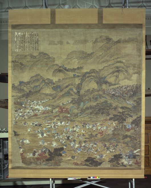 Depiction of a battle, painting