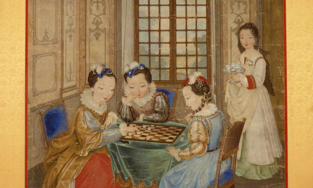 Hofdamen beim Spiel in den europäischen Räumen des Sommerpalasts Yuanmingyuan, Inv. Nr. A 4535 – © MARKK