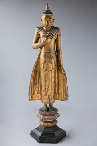 Figur, gold, lakiert zeigt Buddha Siddharta Gautama
