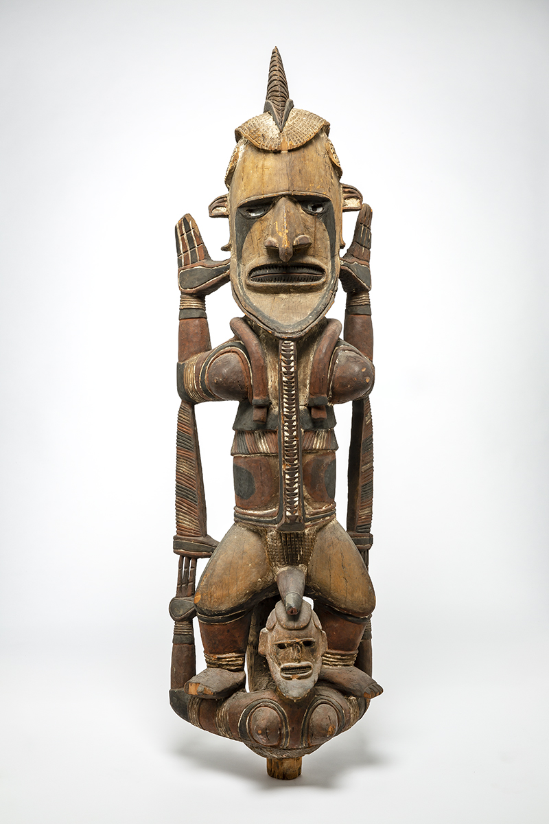 Standing figure, wood, colour, early 20th century