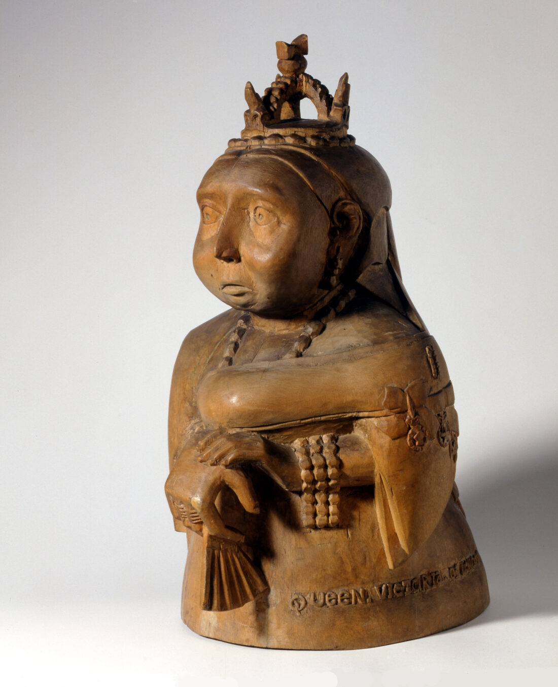 Queen Victoria as a wooden figure