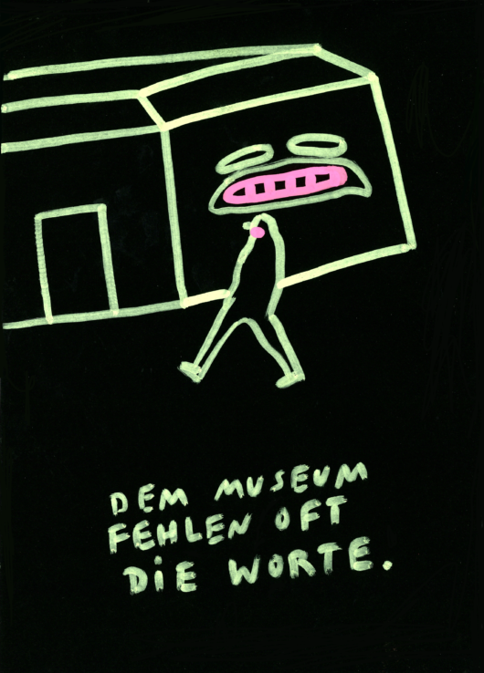 Illustration Dem Museum fehlen oft die Worte