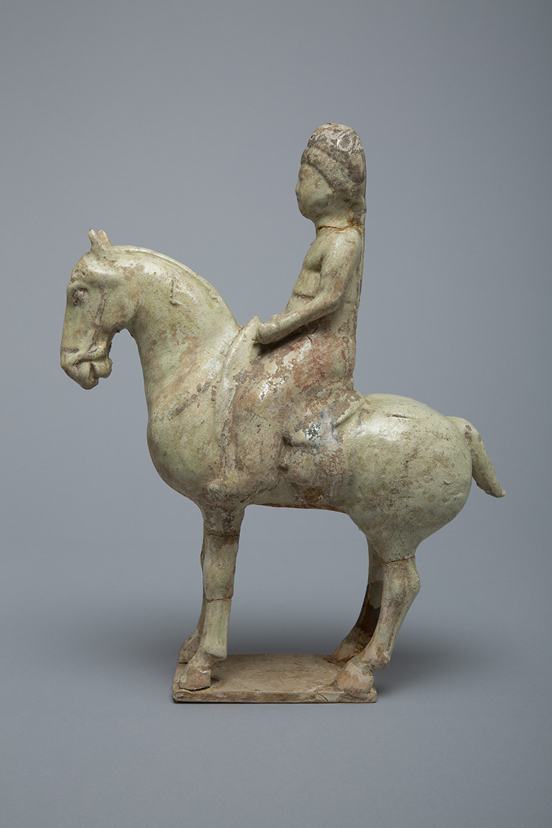 Glazed clay figure, China: Tang era