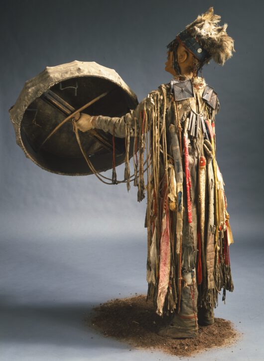 Man wearing a siberian shaman's robe