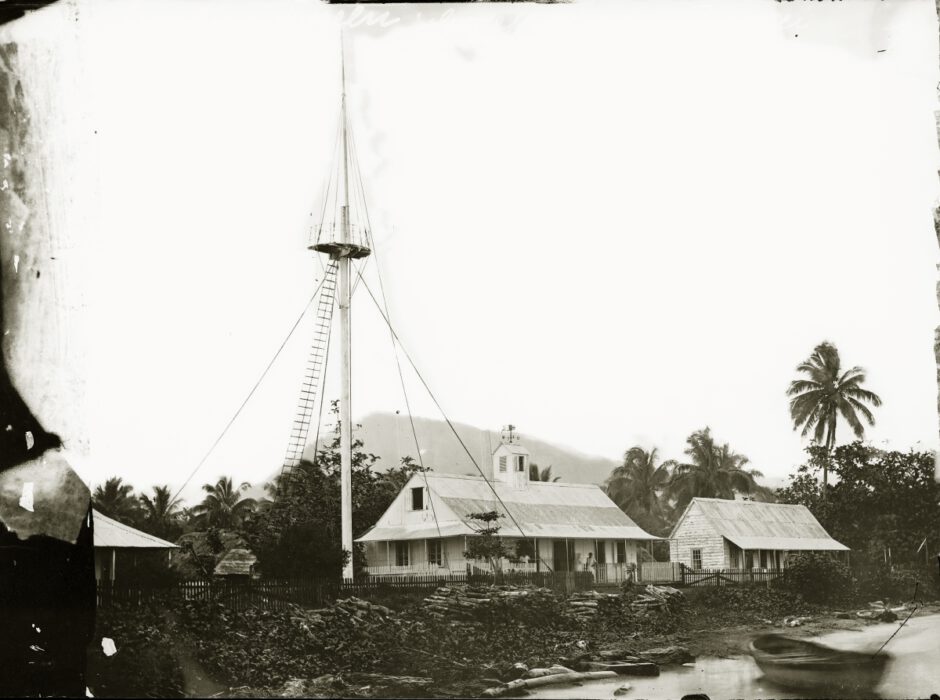 Handelsniederlassung der Firma Godeffroy in Apia, Samoa, 1869