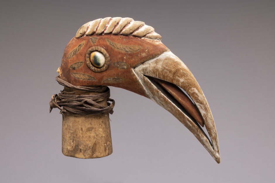 carved bird's head