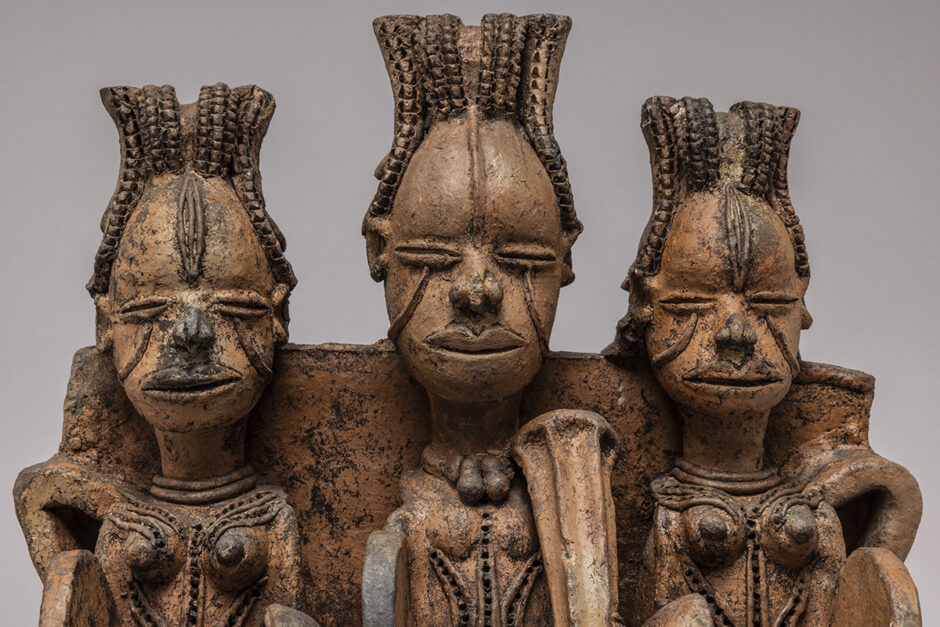 Group of figures for Yamfest, Nigeria, clay, from 1908, acquired from E. Lippert, MARKK Inv. No. 1069:08