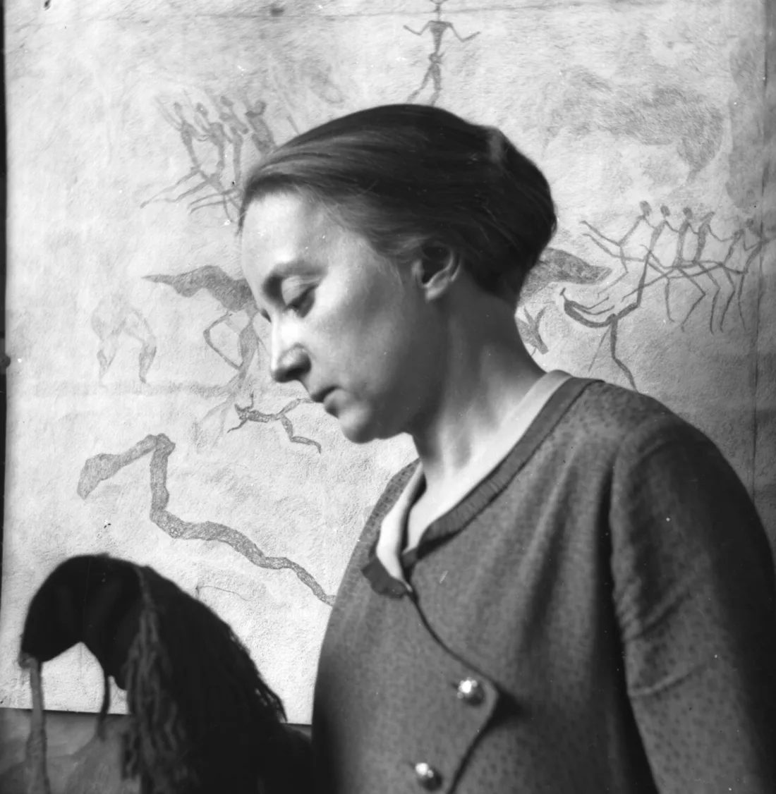 Draftswoman Elisabeth Mannsfeld, black and white photography