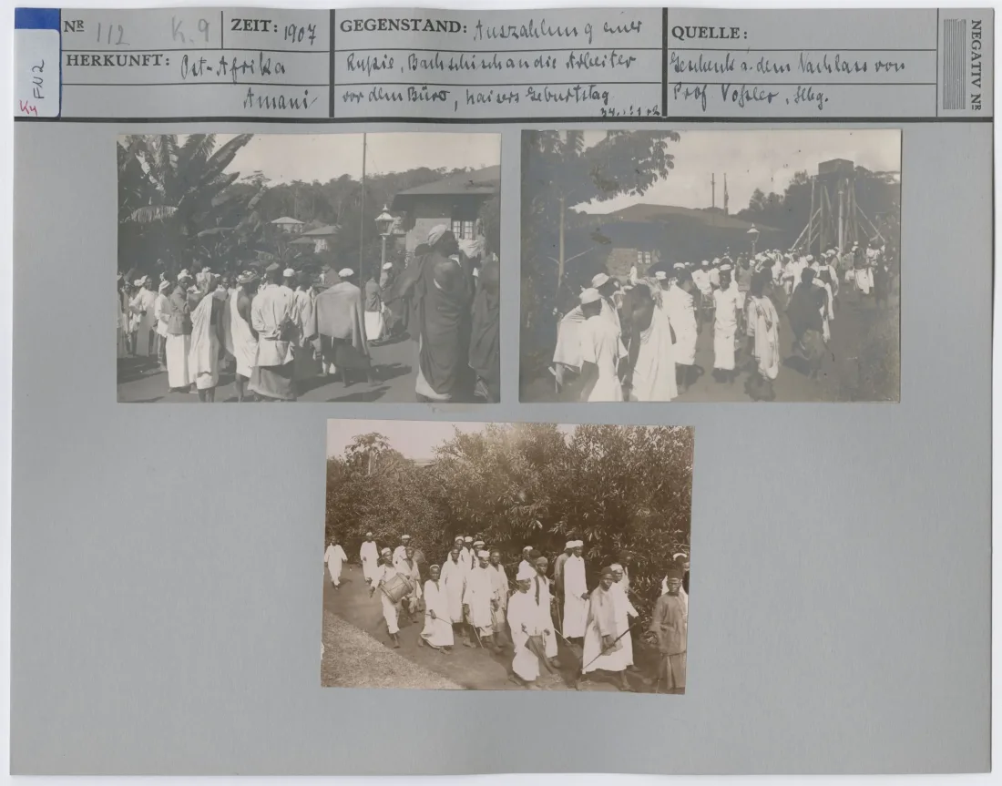 Image reference card with historical photographs from Amani