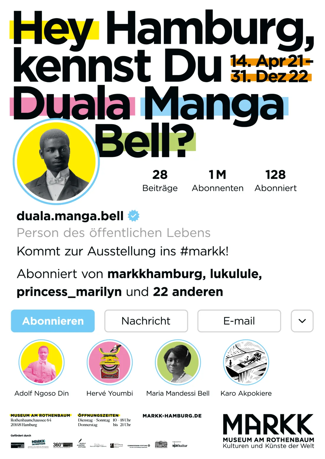 Poster motif Hey Hamburg, do you know Duala Manga Bell?